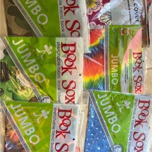 Colorful Stretchable Fabric Book Covers - set of 6